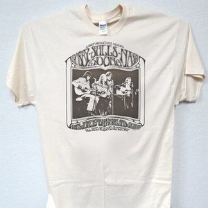 CROSBY STILLS NASH & YOUNG CSNY COOL MENS IVORY TEE T-1577